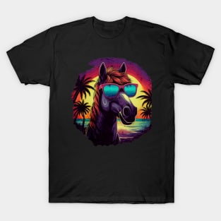 Retro Wave Shire Horse Shirt T-Shirt